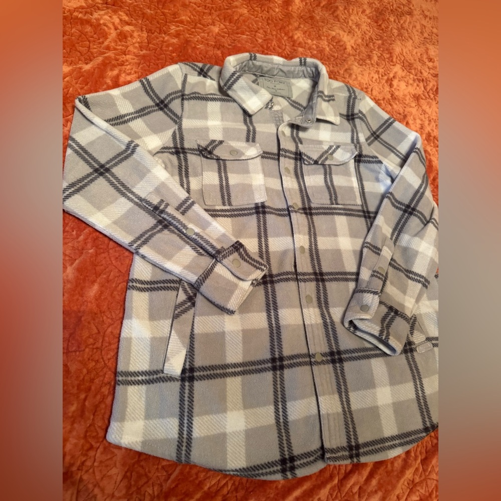 Too Foxy grey fleece button down